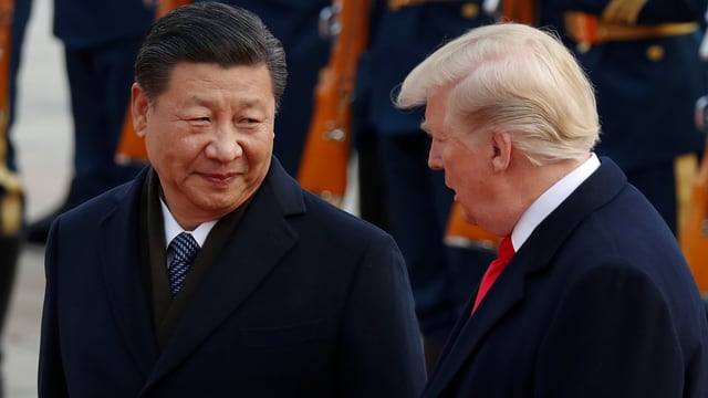 Xi und Trump sprechen miteinander. Xi und Trump sprechen miteinander.