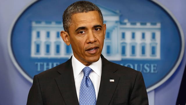 US-Präsident Barack Obama spricht. US-Präsident Barack Obama spricht.