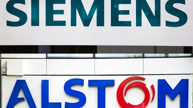 Alstom- und Siemens-Schild Alstom- und Siemens-Schild