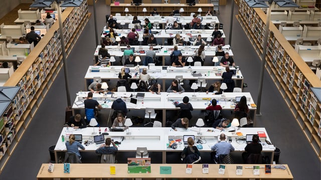 Studierende in einem Lesesaal. Studierende in einem Lesesaal.