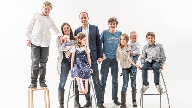 Familie von Christine Bachmann: sieben Kinder. Familie von Christine Bachmann: sieben Kinder.