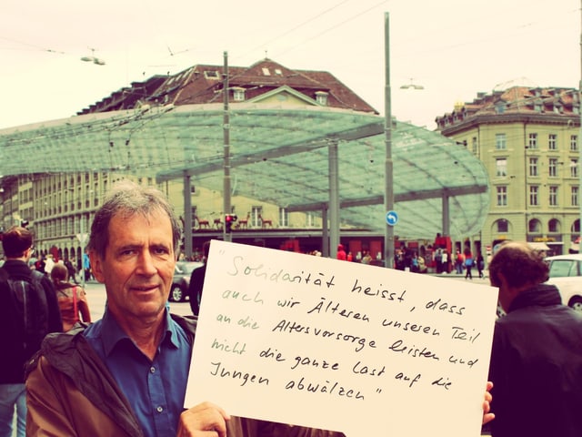 Person mit Sprechblase
