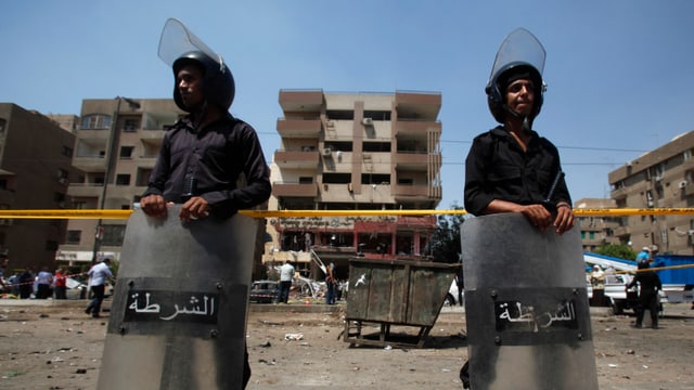 Polizisten in Kairo. Polizisten in Kairo.