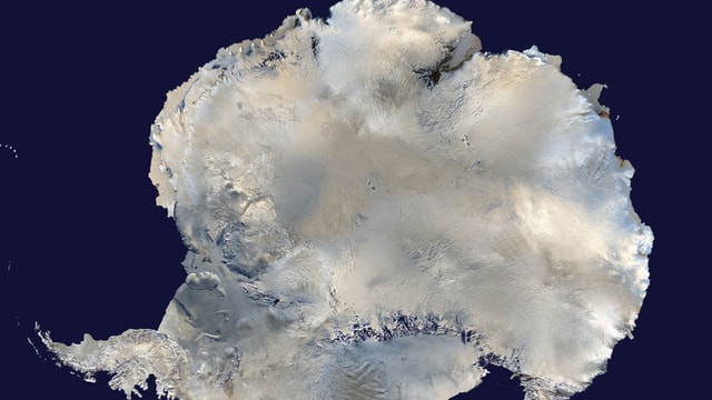 Satellitenblick auf die Antarktis.
