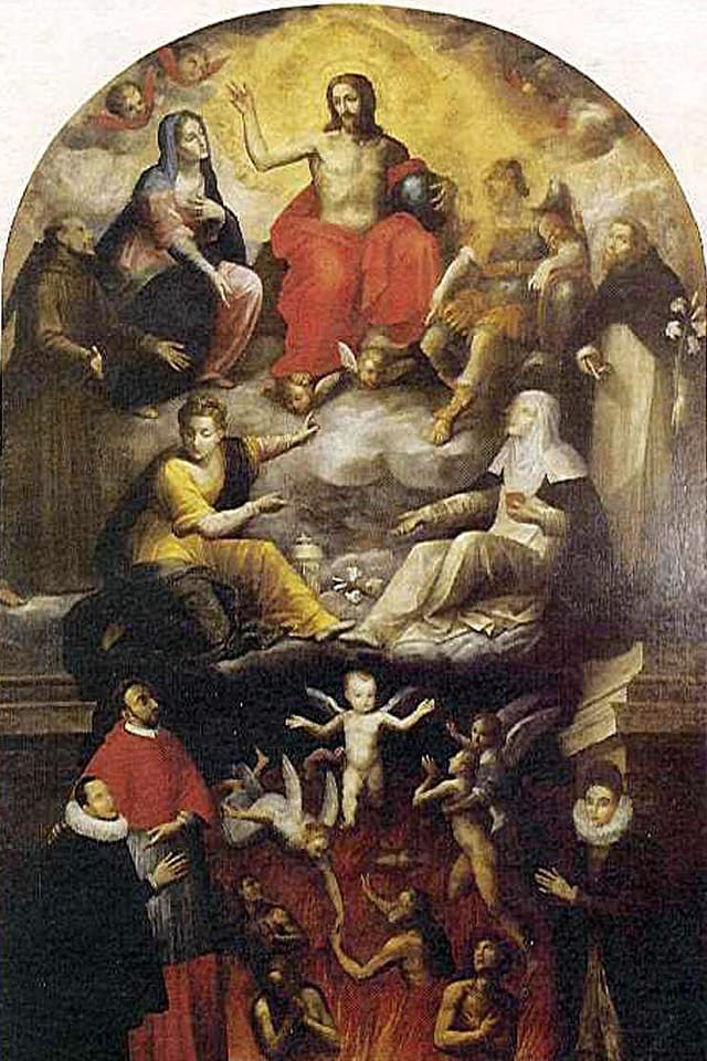 Das Altarbild zeigt Carlo Gesualdo als Büsser, dem vergeben wird. Das Altarbild zeigt Carlo Gesualdo als Büsser, dem vergeben wird.