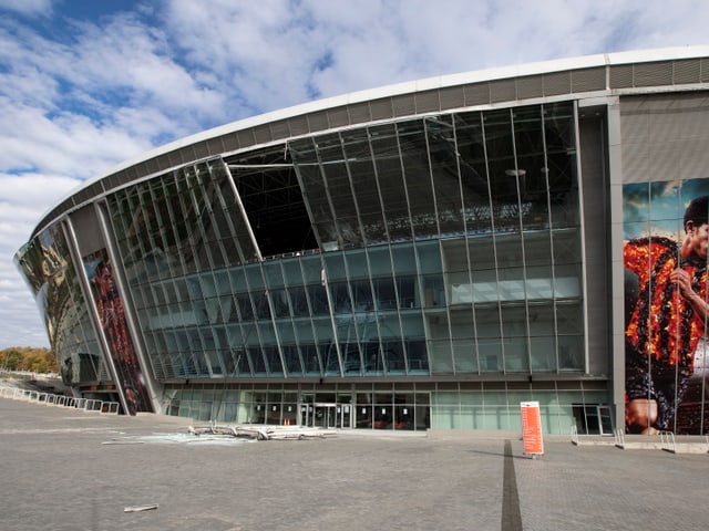 Das verwüstete Stadion von Donezk.
