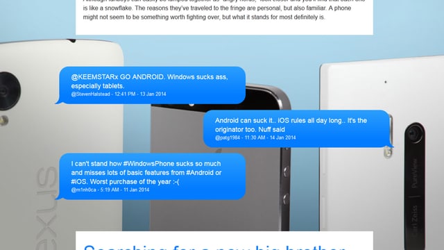 Zitate von Fanboys in blauen iMessage-Blasen. Zitate von Fanboys in blauen iMessage-Blasen.