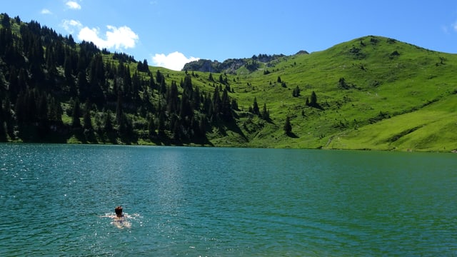 Eine richtige Abkühlung findet man nur noch in den Bergseen, wie hier am Oberstockensee. Eine richtige Abkühlung findet man nur noch in den Bergseen, wie hier am Oberstockensee.