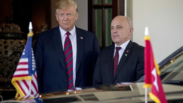 Trump und Maurer vor dem Weissen Haus. Trump und Maurer vor dem Weissen Haus.