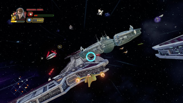 Blick aus dem Cockpit des wendigen aber etwas unterbewaffneten Naboo-Fighters. Blick aus dem Cockpit des wendigen aber etwas unterbewaffneten Naboo-Fighters.