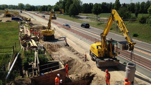 Bagger, Autobahn, Strasse Bagger, Autobahn, Strasse