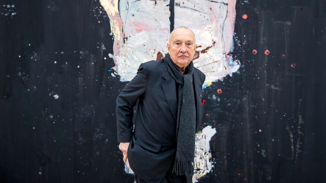Georg Baselitz vor einem Bild Georg Baselitz vor einem Bild