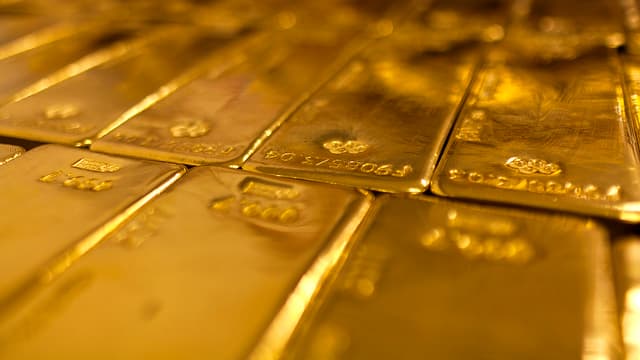 Nahaufnahme von Goldbarren Nahaufnahme von Goldbarren