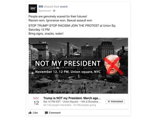 Trump ist nicht mein Präsident. Trump ist nicht mein Präsident.