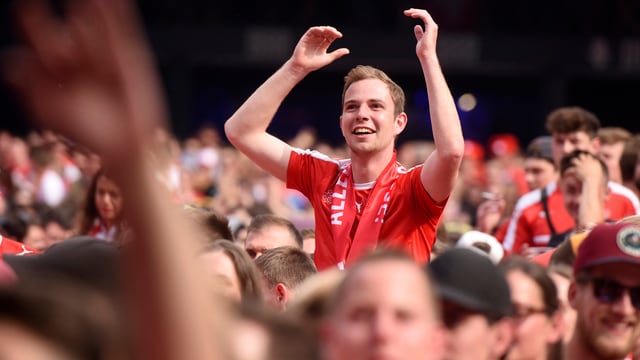 Mann mit Schweizer Trikot Mann mit Schweizer Trikot