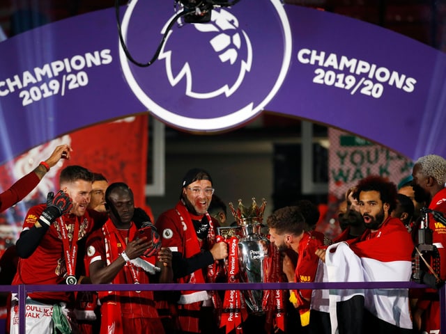 Der FC Liverpool feiert die Meisterschaft. Der FC Liverpool feiert die Meisterschaft.