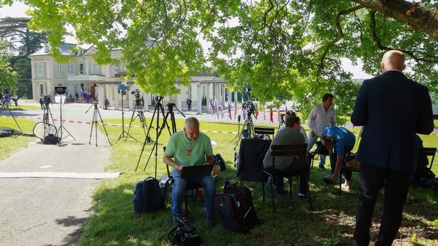 Journalisten in Genf. Journalisten in Genf.