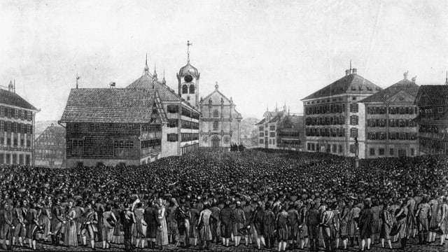 Landsgemeinde in Appenzell Ausserrhoden um 1814.