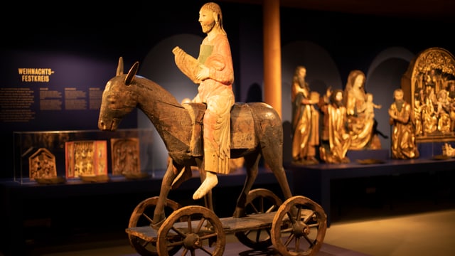 Der Palmesel von Steinen mit Jesus auf dem Rücken. Der Palmesel von Steinen mit Jesus auf dem Rücken.