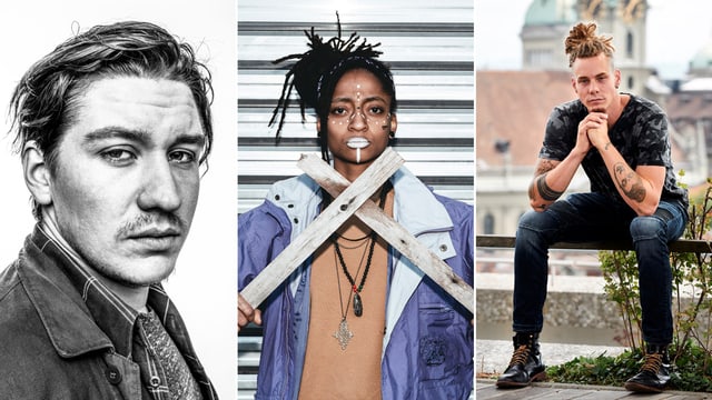 Von links: Marius Bear, KT Gorique und JulDem. Von links: Marius Bear, KT Gorique und JulDem.