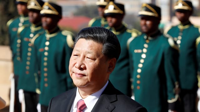 Der chinesische Präsident und südafrikanische Garden Der chinesische Präsident und südafrikanische Garden