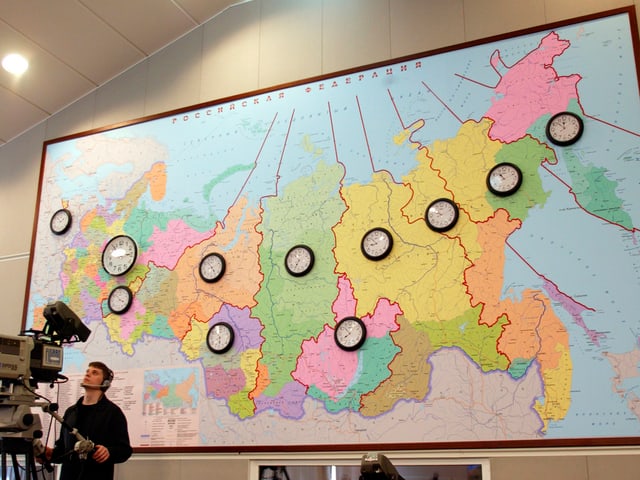 Zeitzonen-Karte von Russland