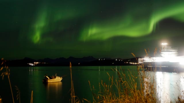 Ein grünes Nordlicht. Ein grünes Nordlicht.