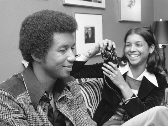Arthur Ashe mit seiner Frau Jeanne. Arthur Ashe mit seiner Frau Jeanne.