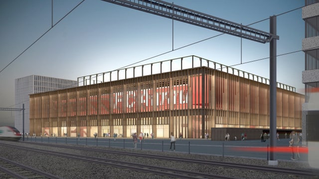 Visualisierung des geplanten Stadions in Aarau. Visualisierung des geplanten Stadions in Aarau.