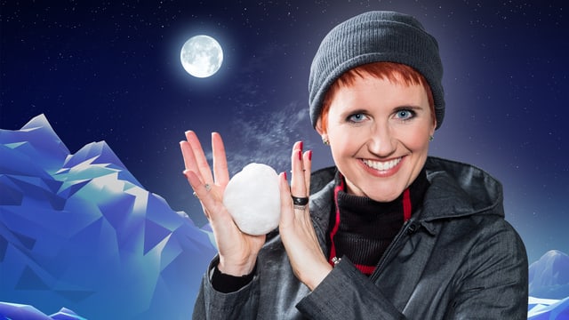 Steffi Buchli mit Schneeball Steffi Buchli mit Schneeball