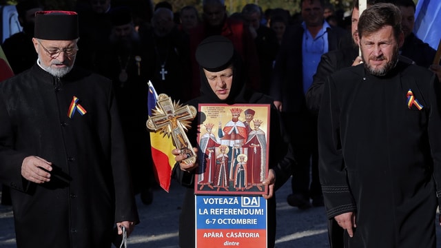 Orthodoxe bei einer Demonstration Orthodoxe bei einer Demonstration