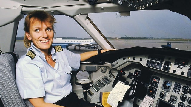 Regula Eichenberger im Cockpit Regula Eichenberger im Cockpit