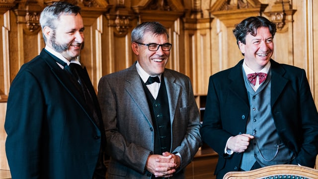 Werner Salzmann, Eric Nussbaumer und Corrado Pardini in Parlamentssaal. Werner Salzmann, Eric Nussbaumer und Corrado Pardini in Parlamentssaal.