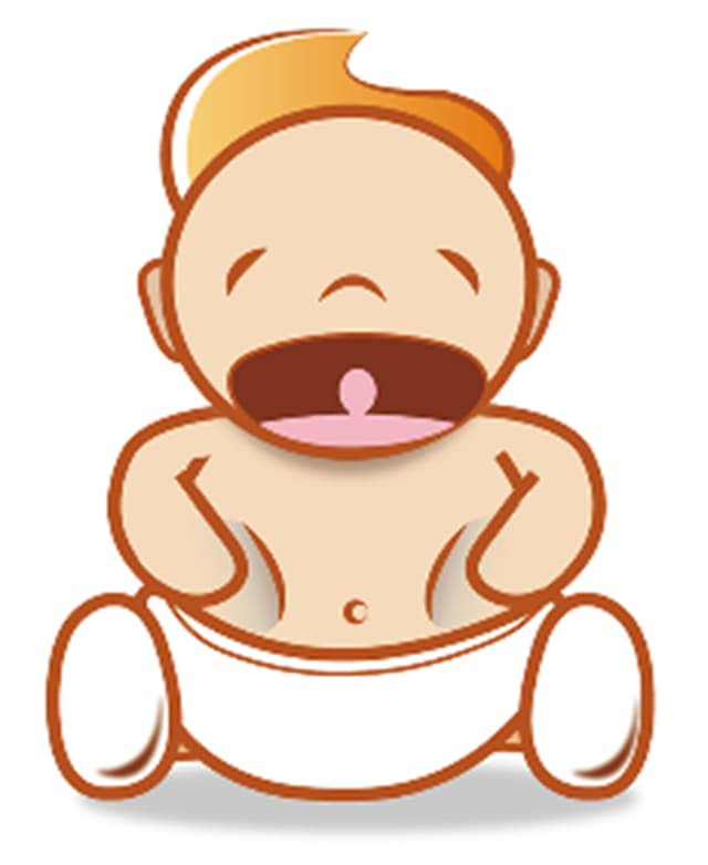 Piktogramm eines schreienden Babys mit Hunger. Piktogramm eines schreienden Babys mit Hunger.