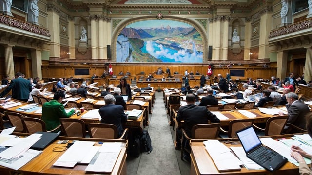 Bild des Nationalratssaals während der Session. Bild des Nationalratssaals während der Session.