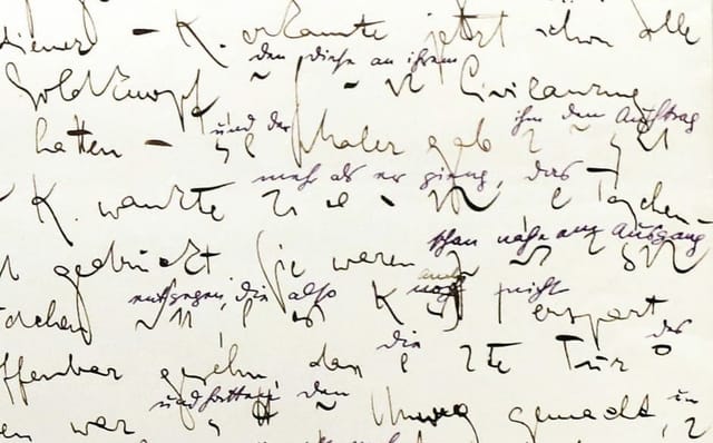 Eine Kopie von Franz Kafkas Handschrift. Eine Kopie von Franz Kafkas Handschrift.