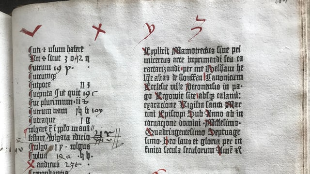 EIne Buchseite mit alter Schrift