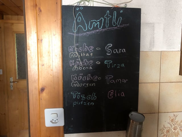 Schifertafel für die Verteilung der Ämtli Schifertafel für die Verteilung der Ämtli