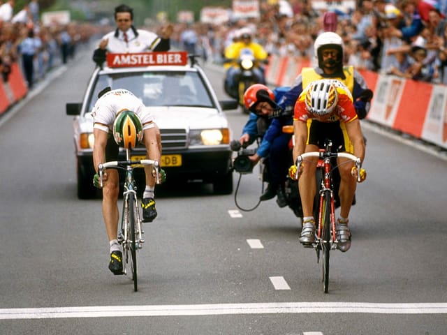Rolf Järmann (r.) hatte die Nase im Sprint gegen Gianni Bugno vorn. Rolf Järmann (r.) hatte die Nase im Sprint gegen Gianni Bugno vorn.