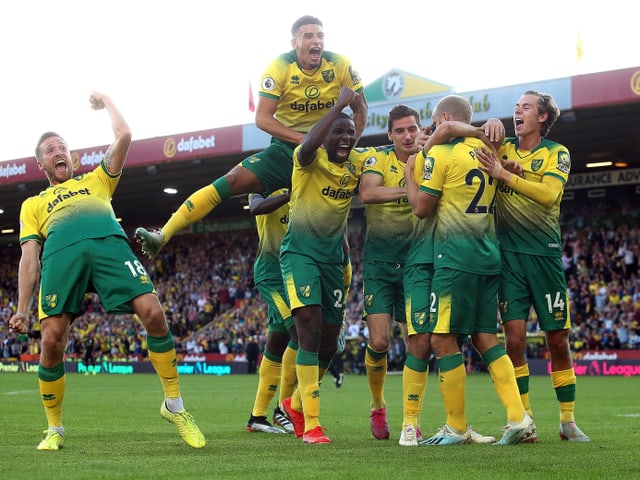 Die Norwich-Spieler sind aus dem Häuschen. Die Norwich-Spieler sind aus dem Häuschen.