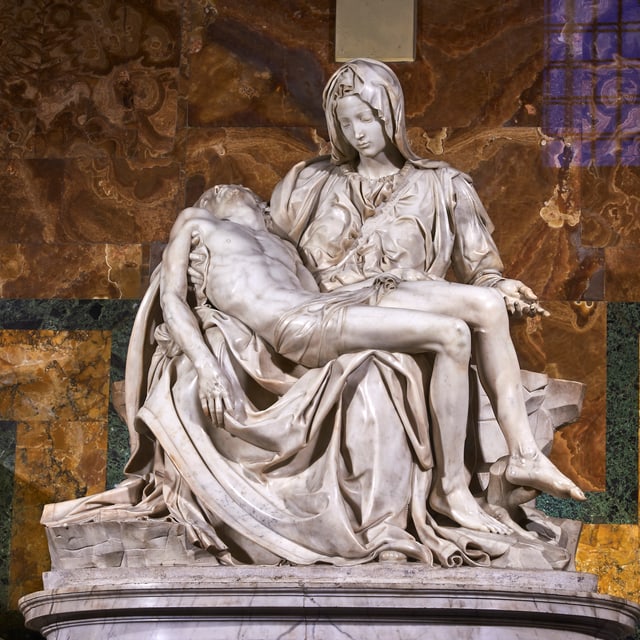 Skulptur einer Maria mit totem Jesus auf dem Schoss. Skulptur einer Maria mit totem Jesus auf dem Schoss.