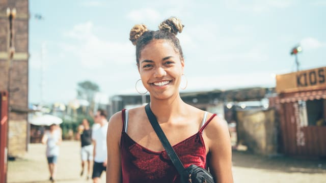 Junge Frau am Openair Frauenfeld. Junge Frau am Openair Frauenfeld.