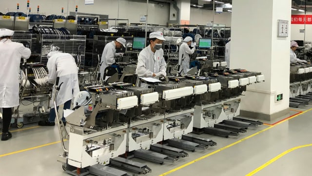 Smartphone-Produktion auf dem Huawei-Campus. Smartphone-Produktion auf dem Huawei-Campus.