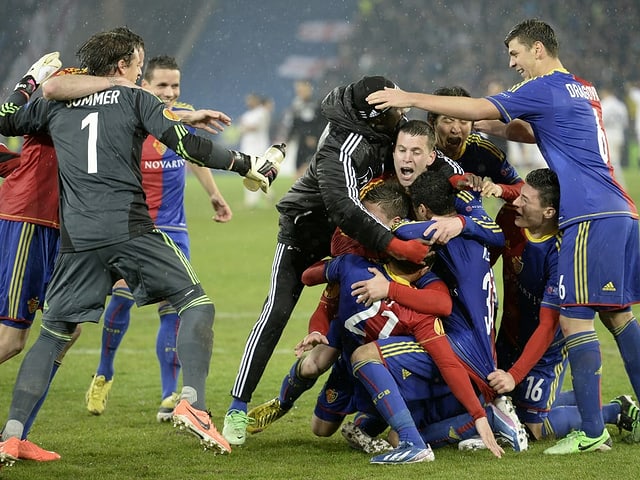 Die Basel-Spieler nach der Entscheidung gegen die Spurs. Die Basel-Spieler nach der Entscheidung gegen die Spurs.