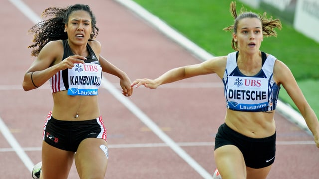Riccarda Dietsche während einem 100-Meter-Lauf Riccarda Dietsche während einem 100-Meter-Lauf