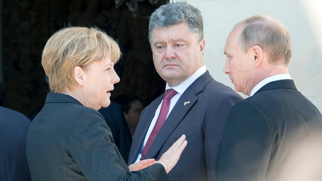 Merkel, Poroschenko, Putin Merkel, Poroschenko, Putin