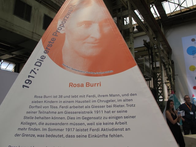 Die Pyramide mit Informationen zur Frauenrechtlerin Rosa Burri Die Pyramide mit Informationen zur Frauenrechtlerin Rosa Burri