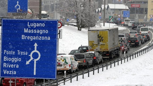 Stau vor Lugano Stau vor Lugano