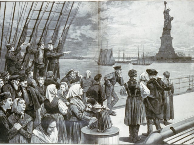 Irische Auswanderer kommen in New York an 1850