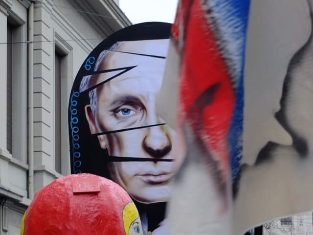 Laterne mit Putin.